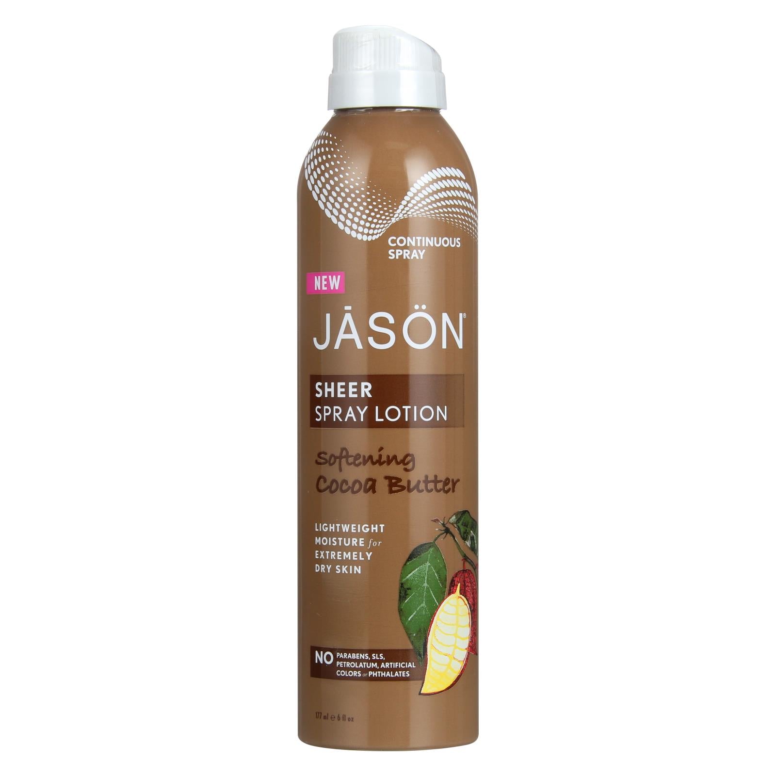 Jason Natural Products Spray Lotion - Sheer - Softening Cocoa Butter - 6 oz