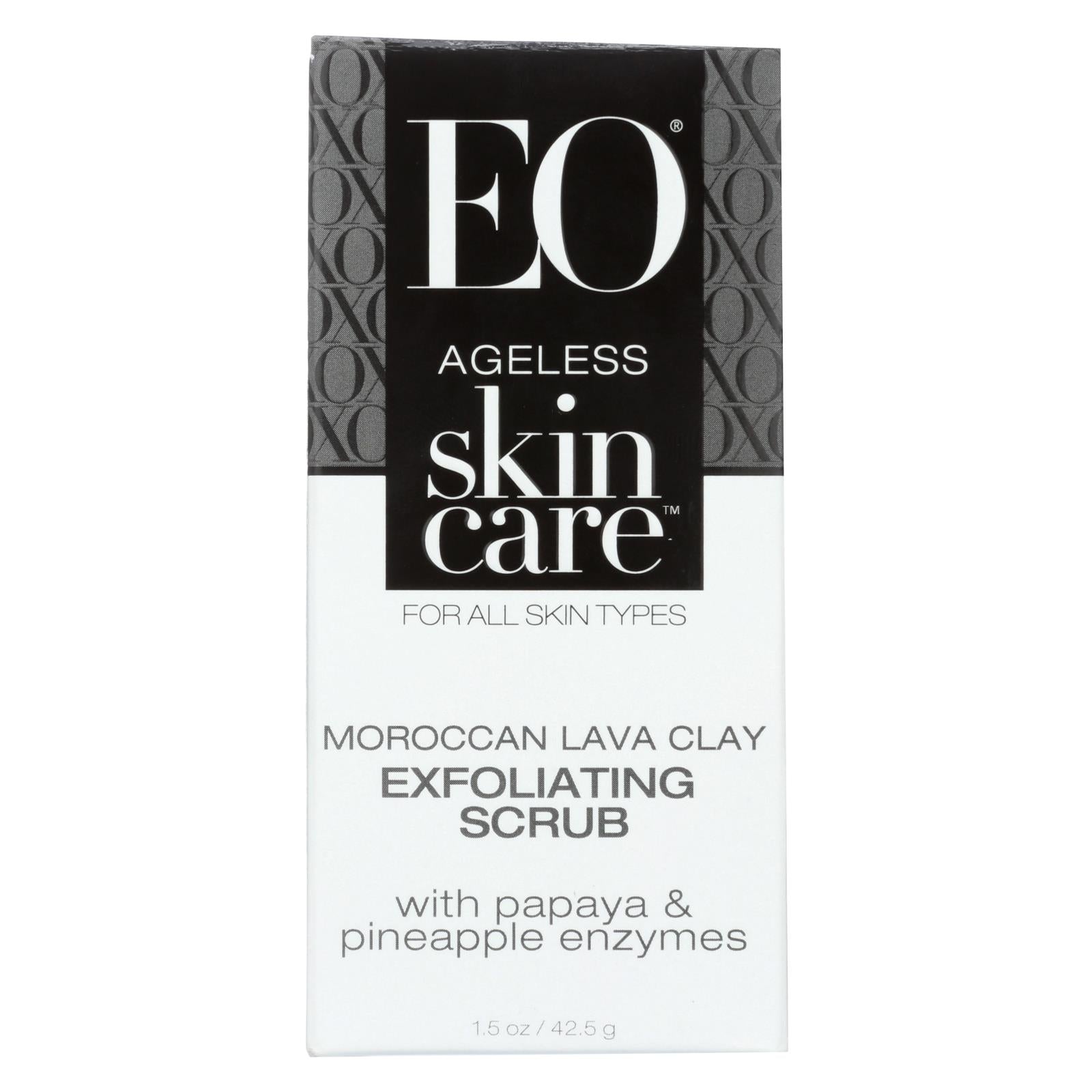 EO Products Exfoliating Scrub - Ageless - Moroccan Lava Clay - 1.5 oz - 1 each