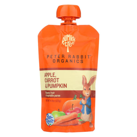 Peter Rabbit Organics Baby Food - Organic - Vegetable and Fruit Puree - Pumpkin Carrot and Apple - 4.4 oz - case of 10