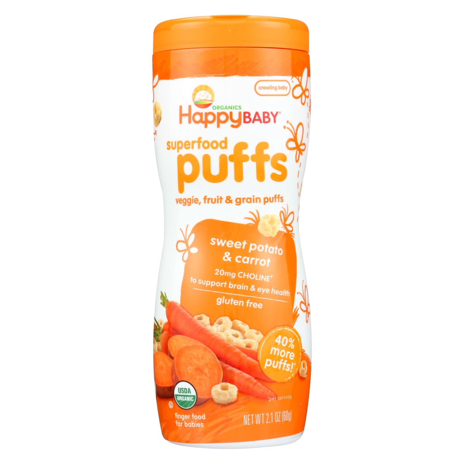 Happy Baby Happy Puffs Sweet Potato - 2.1 oz - Case of 6