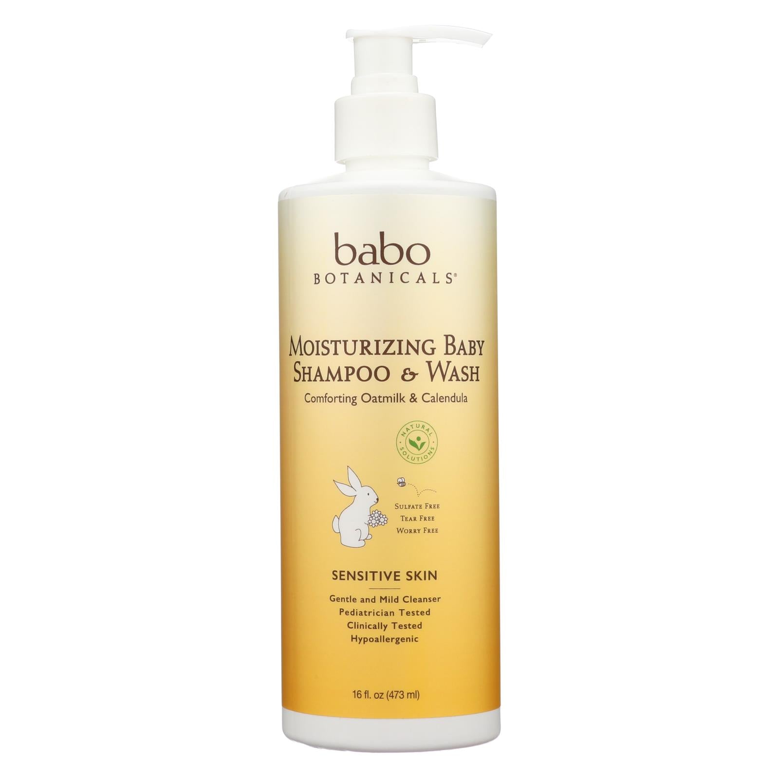 Babo Botanicals Baby Shampoo and Wash - Moisturizing - Oatmilk - 16 oz