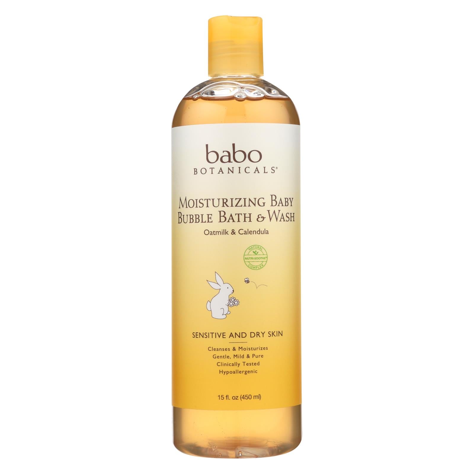 Babo Botanicals Baby Bubble Bath and Wash - Moisturizing - Oatmilk - 15 oz