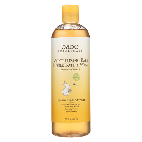Babo Botanicals Baby Bubble Bath and Wash - Moisturizing - Oatmilk - 15 oz
