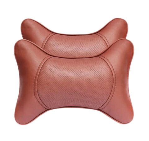 Fashion Decent Head Pillow Soft Neck Protection Auto Pillow-Brown