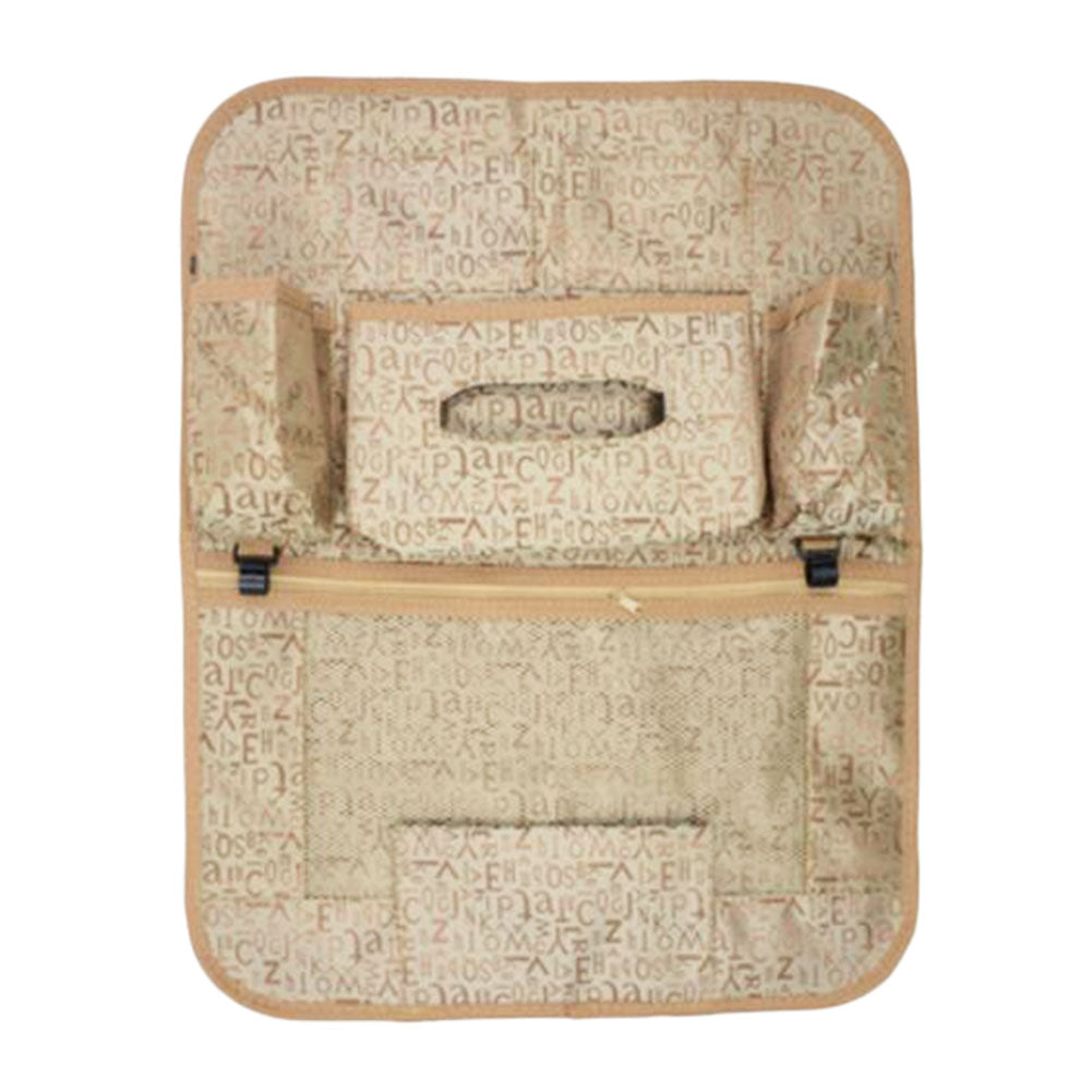 Multi-functional Letter Car Storage Bag Seat Back Tissue Organizer-Beige