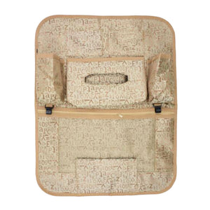 Multi-functional Letter Car Storage Bag Seat Back Tissue Organizer-Beige