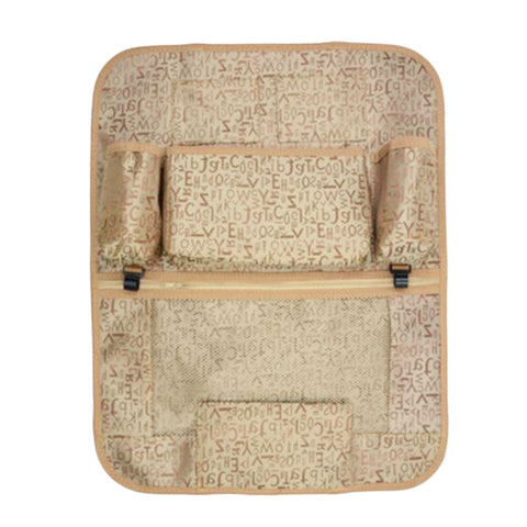 Multi-functional Letter Car Storage Bag Seat Back Hanging Organizer-Beige