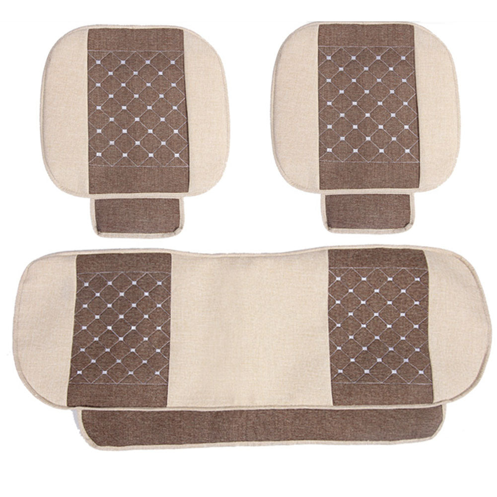 Set of 3 High-quality Auto Parts/General Car Cushion(No Backrest),Cream-coloured