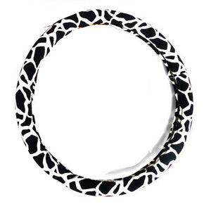 Fashion Design Classic Leopard Girl Steering Wheel Cover,BLACK & WHITE