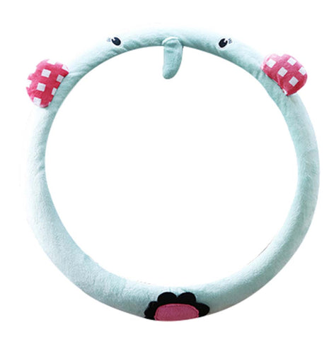 Short Plush Car Steering Wheel Cover Cartoon Cute  Car Anti-Skid Handlebar Set