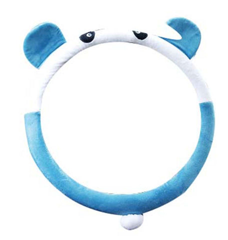 Cartoon Cute Short Plush Car Steering Wheel Cover   Car Anti-Skid Handlebar Set