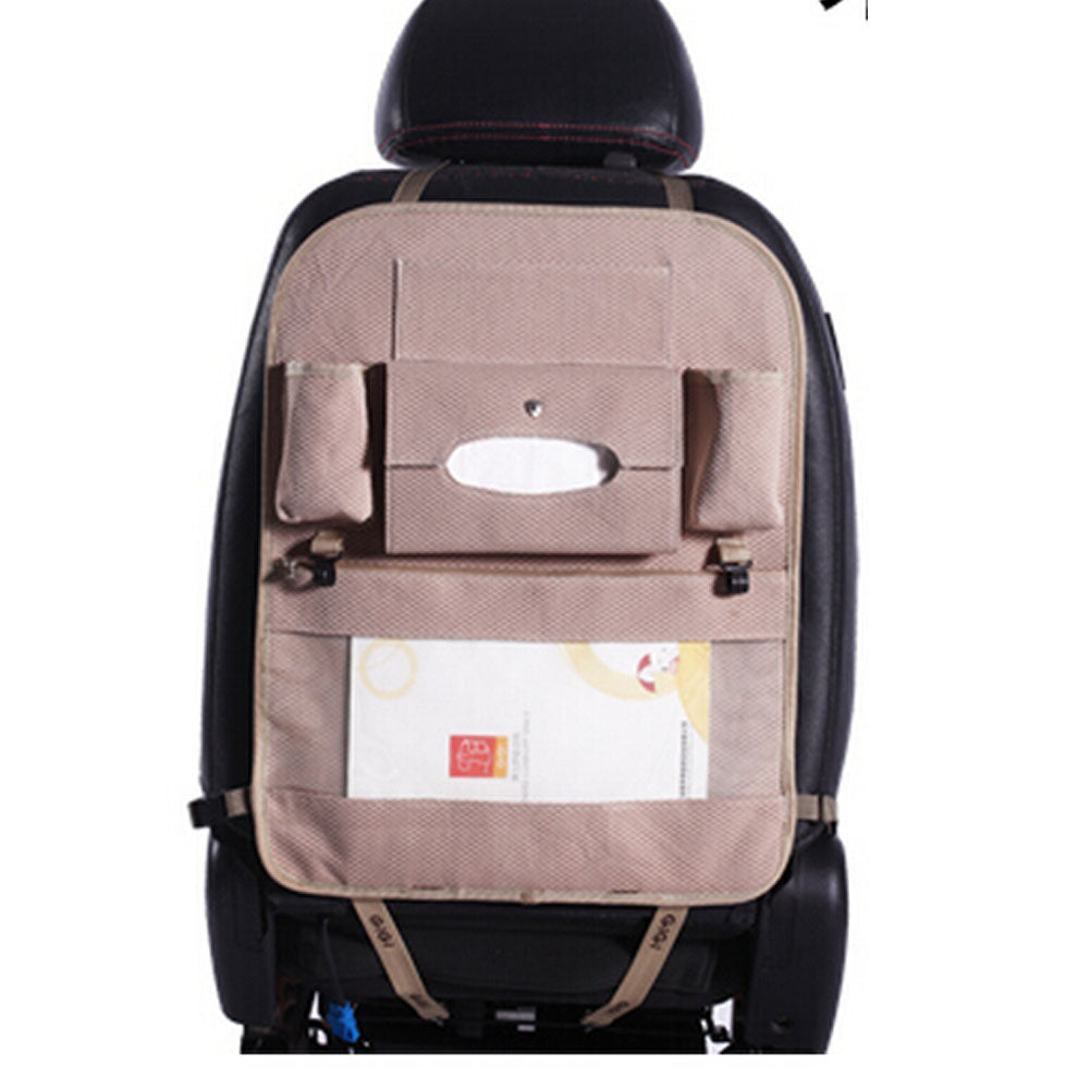Auto Supplies Car Seat Back Organizer Multi-function Storage Bag,Beige