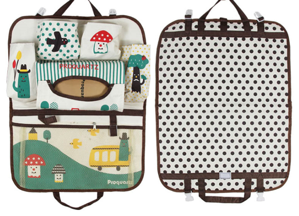 Mushroom Pattern Car Seat Organizer Auto Seat Back Organizer Car Accessories
