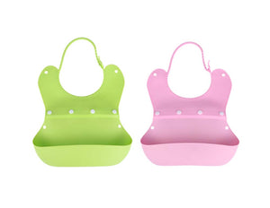 Cute Waterproof Comfy Baby Bib/Pinafore For Baby(Green+Pink)