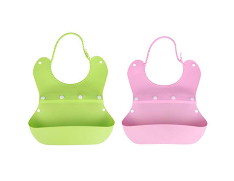 Cute Waterproof Comfy Baby Bib/Pinafore For Baby(Green+Pink)