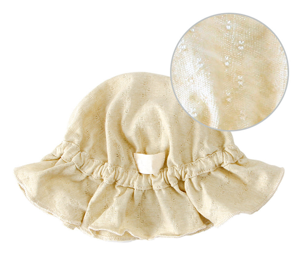 Summer Hat/0-6 Months Newborn Baby Sun Hat No Chin Strap Bucket Hat Sunbonnet White #54