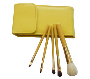 YELLOW Cosmetic Bag/5 Pieces Eye Makeup Brushes