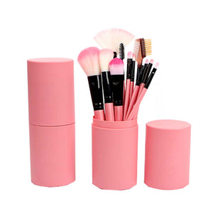 PINK Cosmetic Barrel Packaging/12 Pieces Makeup Brushes