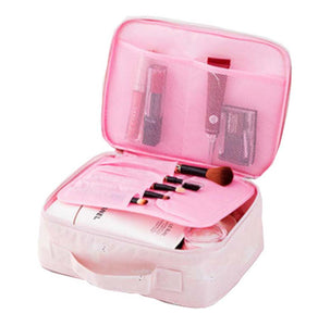 Large Capacity Travel Cosmetic bag,Makeup Bag Set Waterproof,Pink Alpaca
