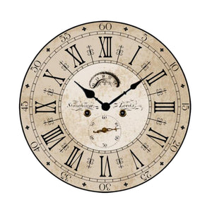12"" European Retro Wall Clock Classical Decor Silence Hanging Clock, A