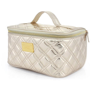 Women's Makeup Pouches Classic Rectangle handbag Travel Cosmetic Bag Gold