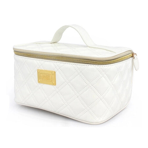 Women's Makeup Pouches Classic Rectangle handbag Travel Cosmetic Bag White