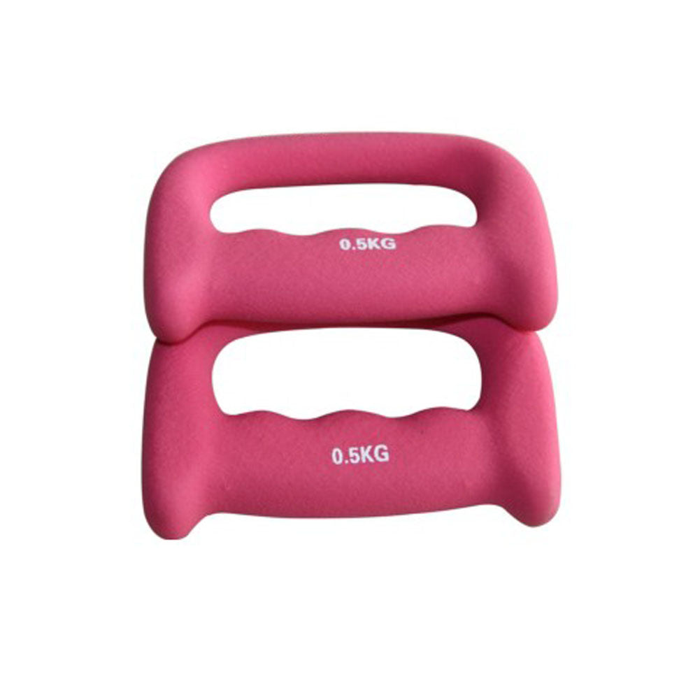 Women's Pair of Fitness D Shaped Dumbbells Hand Weights, Pink