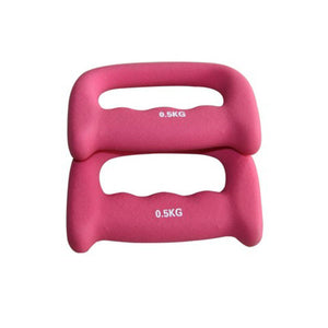 Women's Pair of Fitness D Shaped Dumbbells Hand Weights, Pink