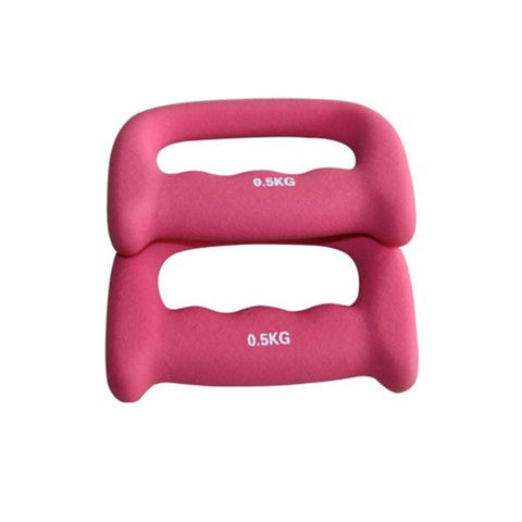 Women's Pair of Fitness D Shaped Dumbbells Hand Weights, Pink