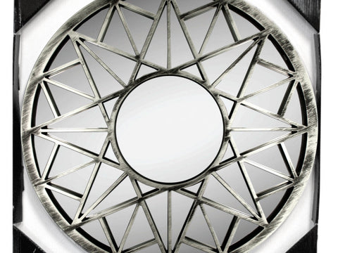 Distressed Silver Sun Wall Mirror: Case of 6
