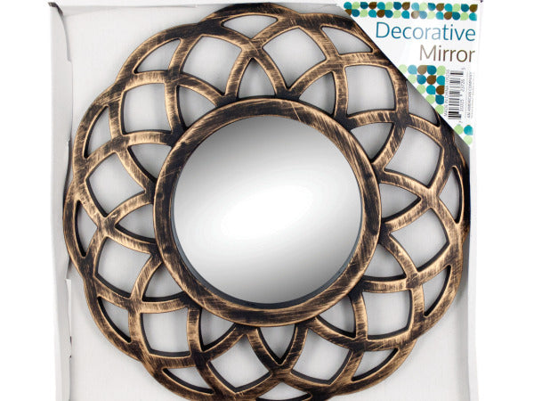 Distressed Gold Circle Wall Mirror: Case of 8