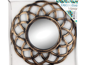 Distressed Gold Circle Wall Mirror: Case of 8