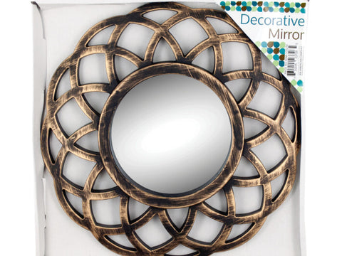 Distressed Gold Circle Wall Mirror: Case of 8