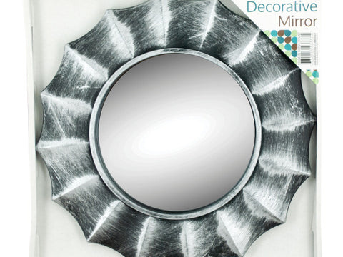 Distressed Silver Circle Wall Mirror: Case of 8