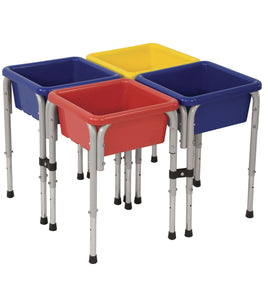 ECR4Kids 4 Station Square Sand & Water Play Table with Lids
