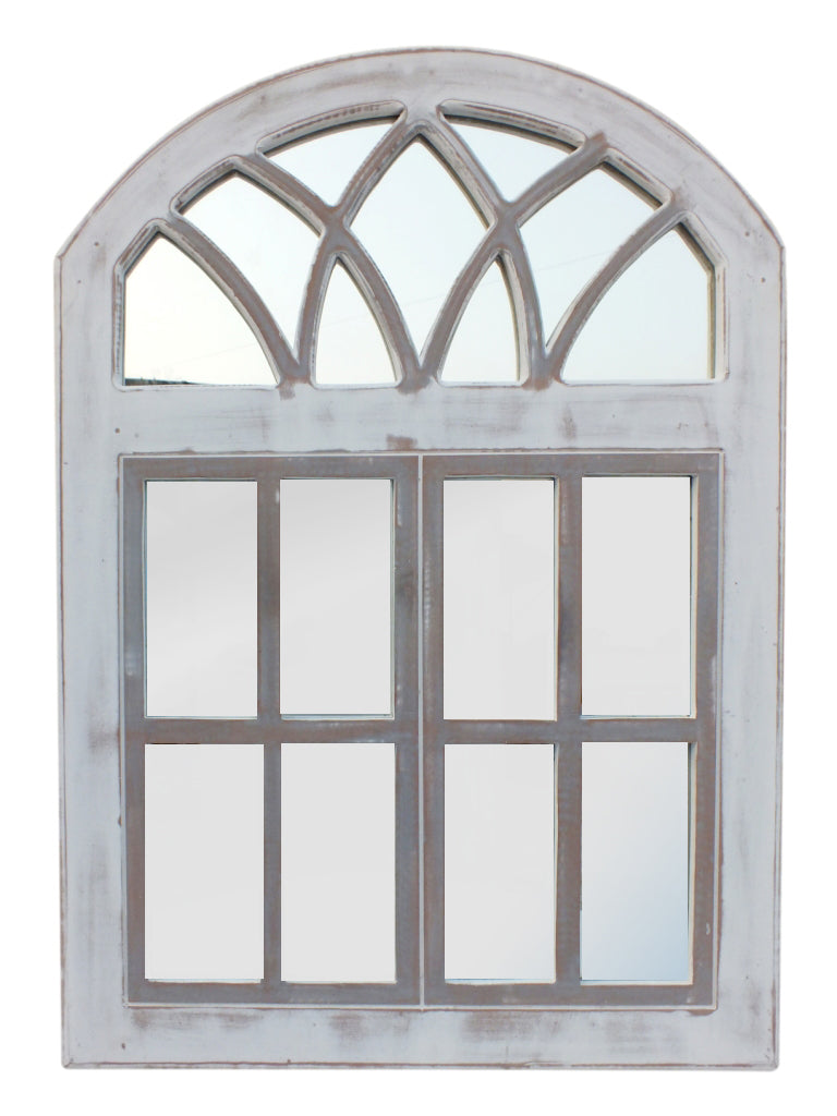 The Urban Port Wooden Frame Window Wall Panel with Mirror