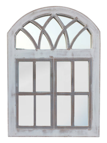 The Urban Port Wooden Frame Window Wall Panel with Mirror